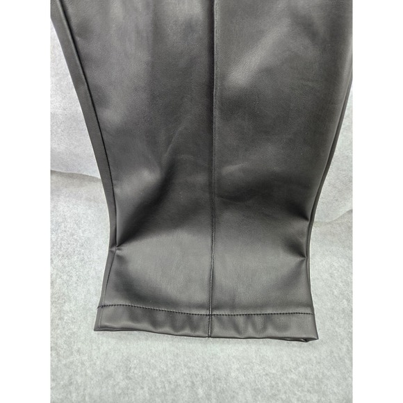 Na-kd Black Faux Leather High waisted Pants Srdaught Leg Trousers womens 40 - Picture 4 of 6